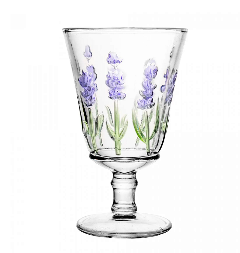 TAÇA PARA ÁGUA DE CRISTAL LAVANDA HAND PAINTING 240ML - LYOR