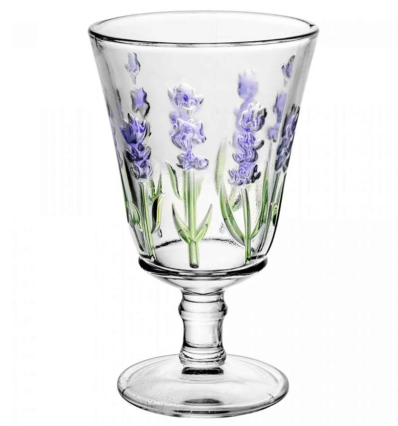 TAÇA PARA ÁGUA DE CRISTAL LAVANDA HAND PAINTING 240ML - LYOR
