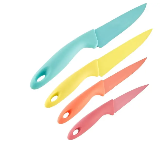 JOGO DE 4 FACAS DE AÇO INOX COLORIDAS CHEF - CLINK