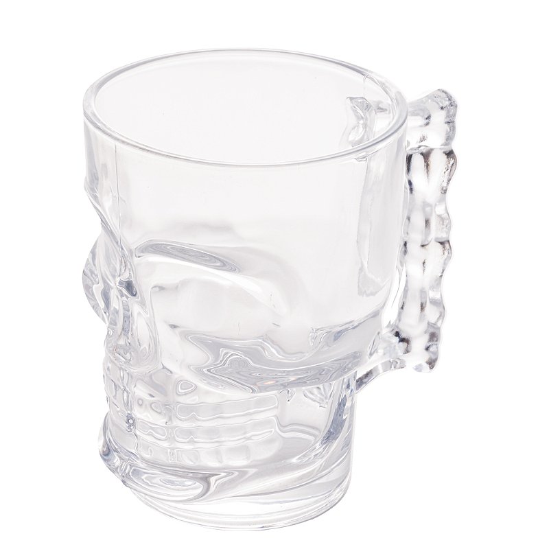 CANECA PARA CHOPP DE VIDRO CAVEIRA ROCK STYLE 510ML - LYOR