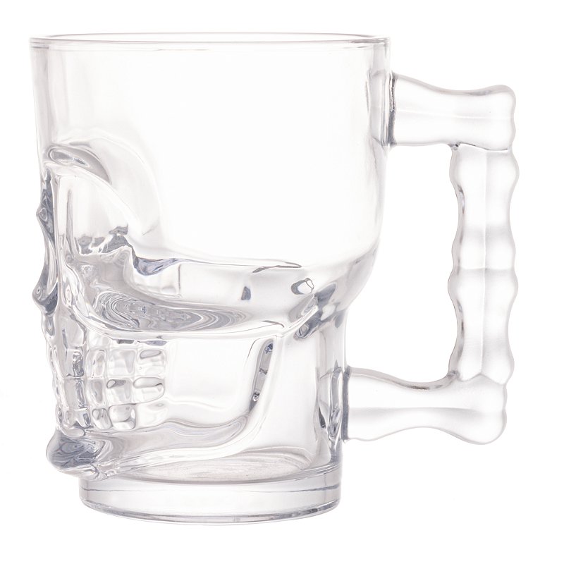 CANECA PARA CHOPP DE VIDRO CAVEIRA ROCK STYLE 510ML - LYOR