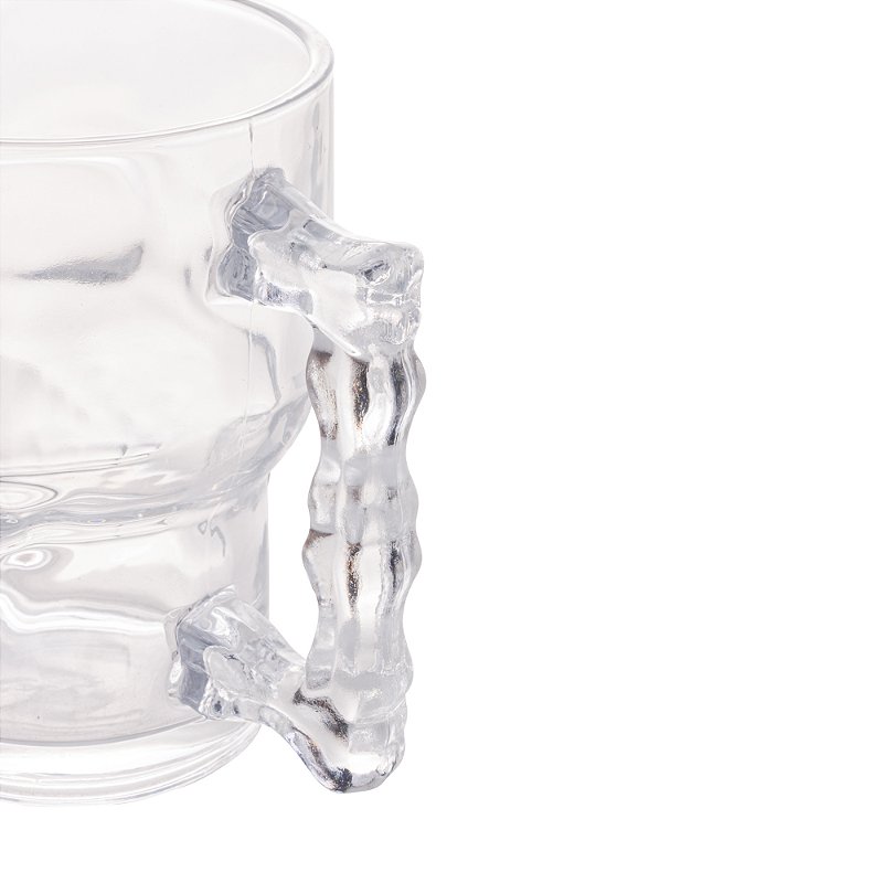 CANECA PARA CHOPP DE VIDRO CAVEIRA ROCK STYLE 510ML - LYOR