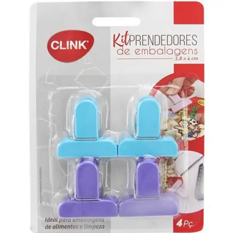 KIT 4 PRENDEDORES LACRE PARA EMBALAGEM 4X3CM - CLINK