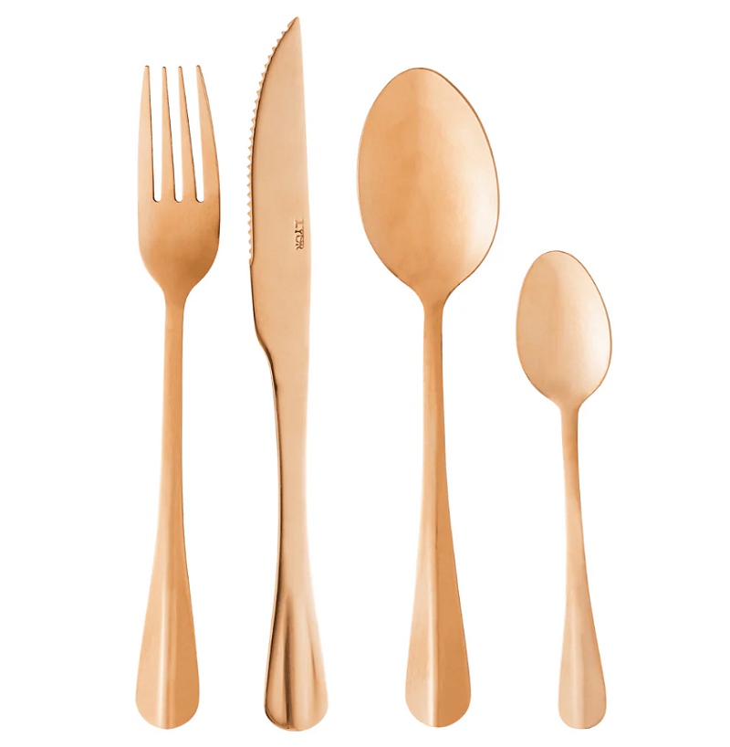 FAQUEIRO 24 PEÇAS DE AÇO INOX POSITANO ROSÊ GOLD - LYOR