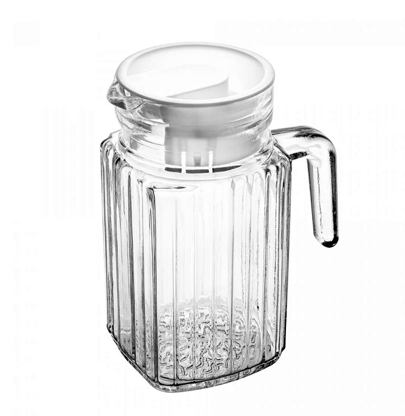 JARRA PORTA DE GELADEIRA DE VIDRO COM TAMPA EM PLÁSTICO 650ML - LYOR