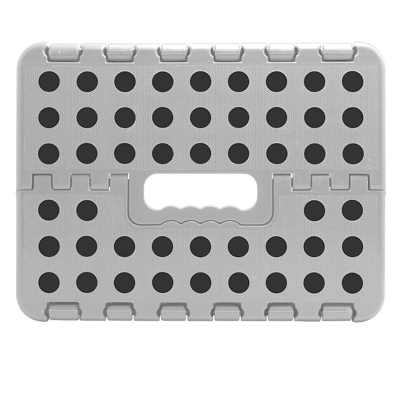 BANCO MULTIUSO PORTÁTIL DOBRÁVEL DE PLÁSTICO REFORÇADO CINZA 22CM - LYOR