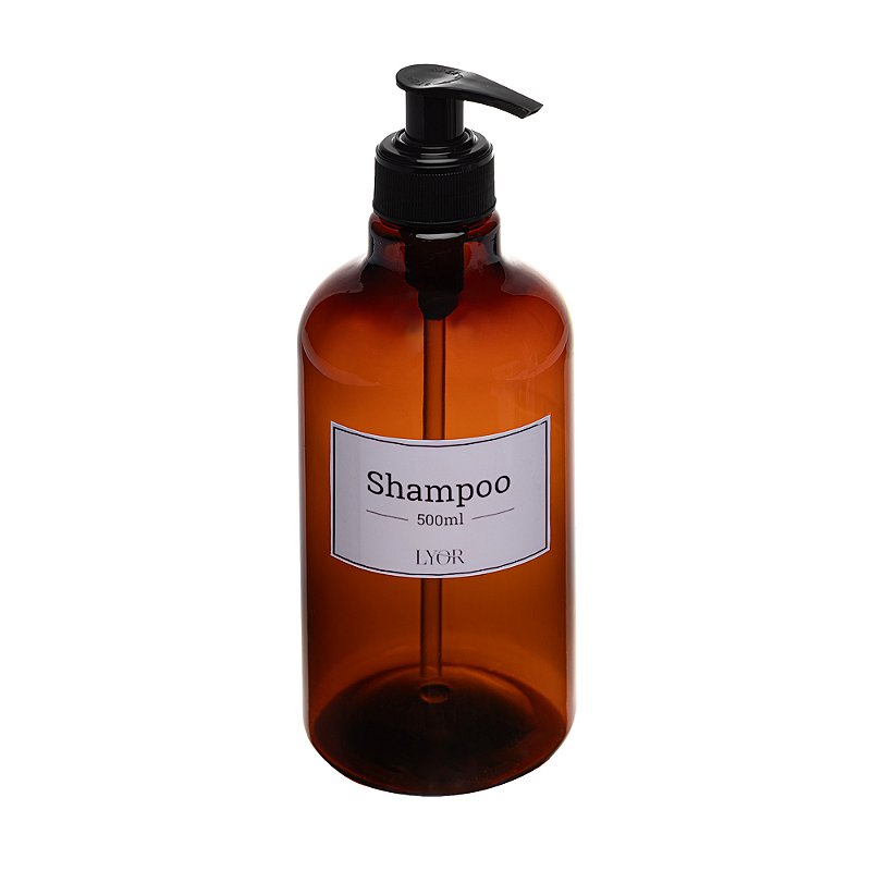 PORTA SHAMPOO DE PLASTICO COM PUMP VINTAGE 500ML - LYOR