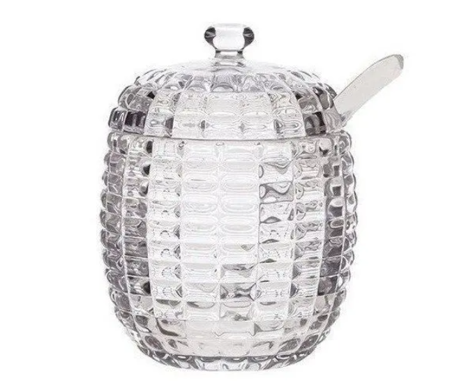 AÇUCAREIRO COM COLHER DE CRISTAL DE CHUMBO TRESS 210ML - LYOR