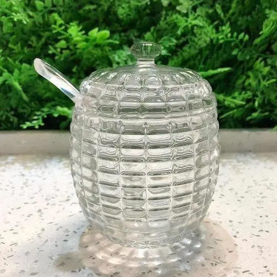 AÇUCAREIRO COM COLHER DE CRISTAL DE CHUMBO TRESS 210ML - LYOR