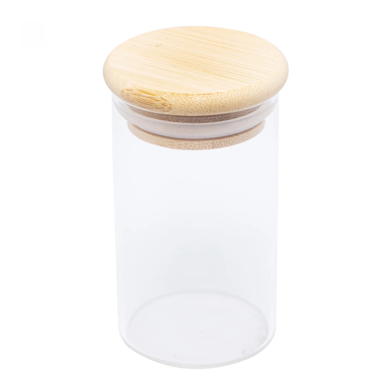 PORTA MANTIMENTOS DE VIDRO BOROSSILICATO COM TAMPA DE BAMBU 1L - WOLFF