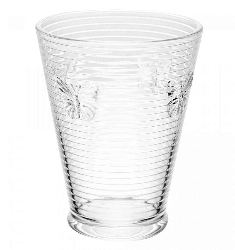 CONJUNTO 4 COPOS DE VIDRO LINES BUTTERFLY 350ML - WOLFF