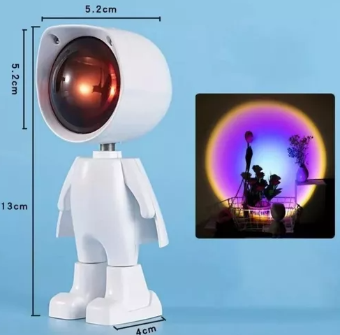 LUMINÁRIA ASTRONAUTA DE LED USB LUMINÁRIA ROBÔ 360º 13X6CM - C3B