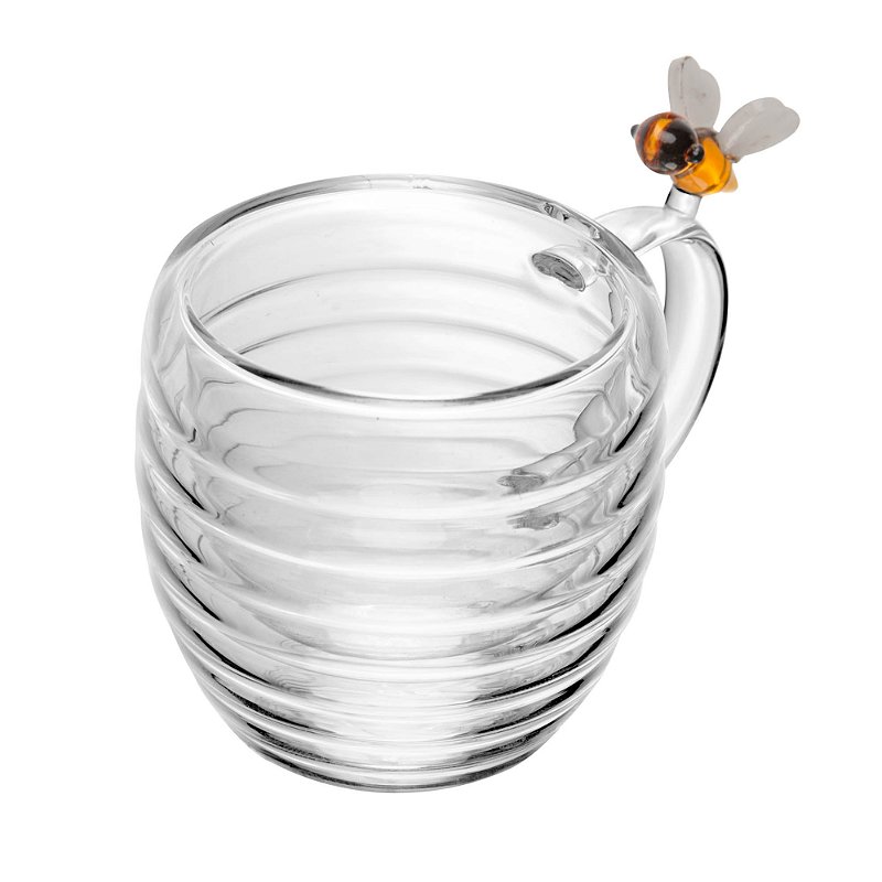 CONJUNTO 2 XÍCARAS DE CAFÉ PAREDE DUPLA VIDRO LOVELY BEE 80ML - LYOR
