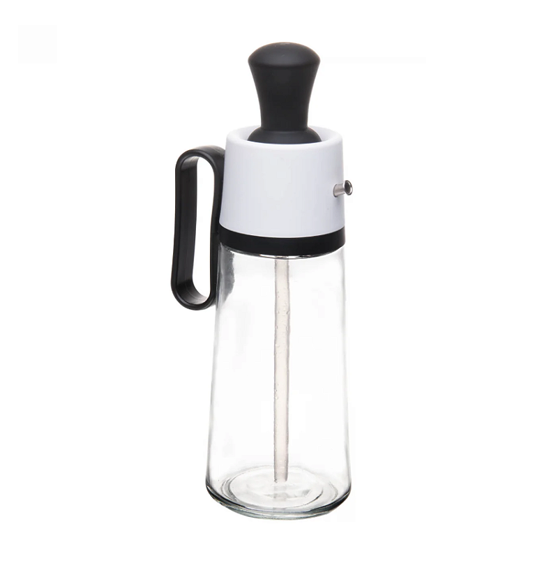 GALHETEIRO 2 EM 1 DE VIDRO COM PINCEL MEDIDOR EM SILICONE 550ML - WOLFF