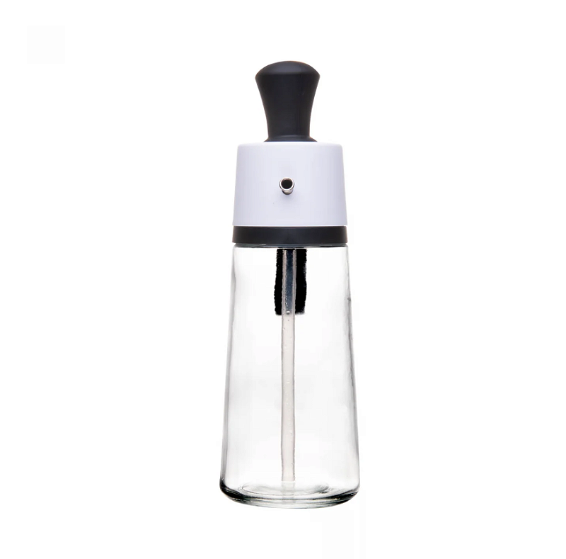 GALHETEIRO 2 EM 1 DE VIDRO COM PINCEL MEDIDOR EM SILICONE 550ML - WOLFF