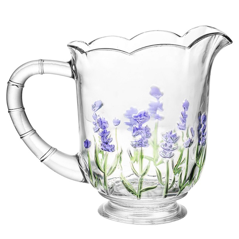 CONJUNTO JARRA 1,3L COM 6 TACAS DE CRISTAL DE CHUMBO 240ML LAVANDA - LYOR