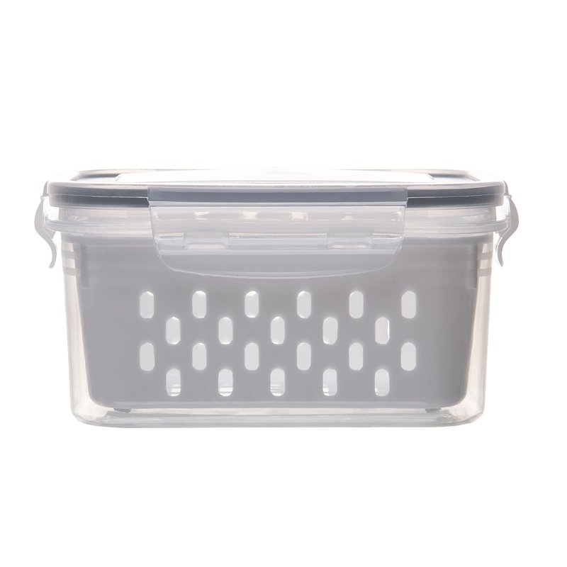 POTE HERMETICO COM CESTO ESCORREDOR BRANCO 800ML - LYOR