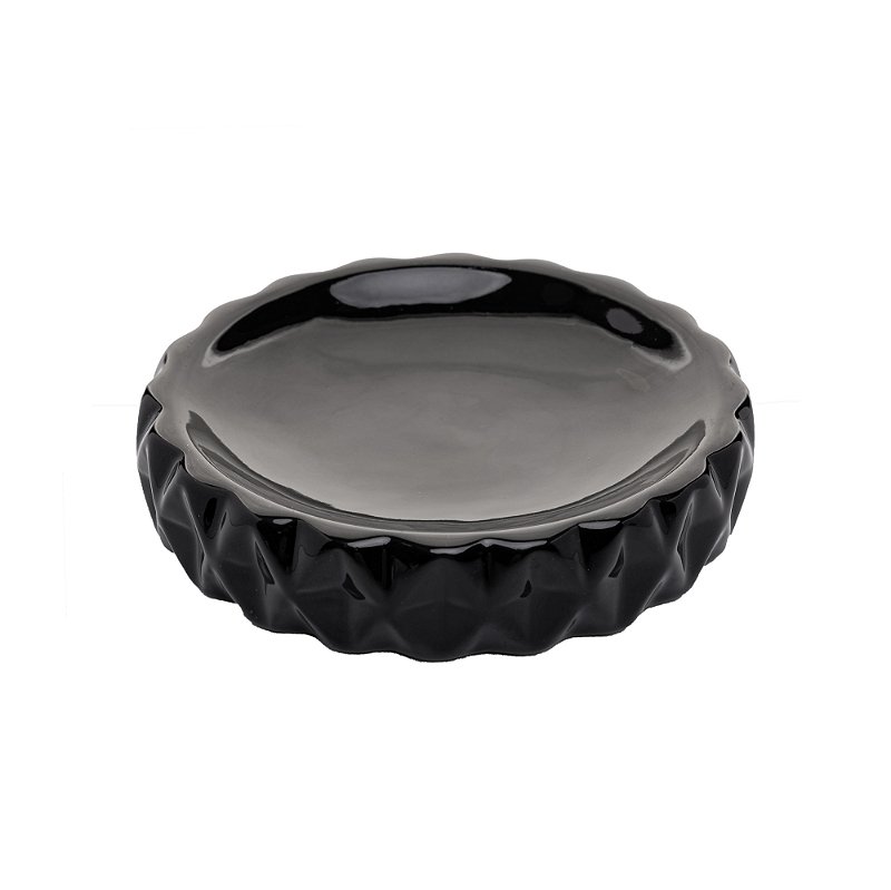 CONJUNTO 2 PECAS PARA BANHEIRO DE CERAMICA DIAMOND PRETO - LYOR