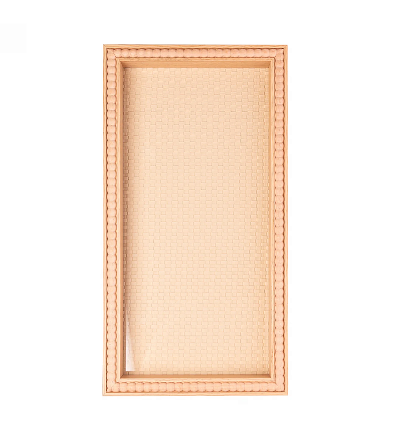 BANDEJA DE MDF BALLS NATURAL 42X22CM - LYOR