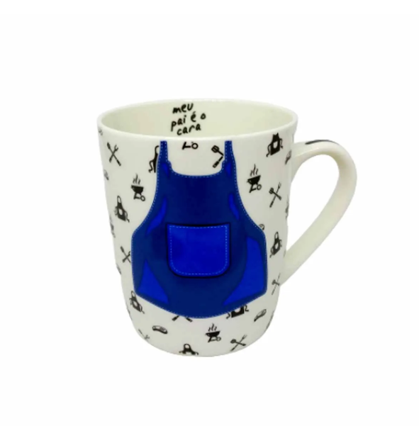 CANECA DE CERÂMICA MEU PAI É O CARA - PAI CHURRASQUEIRO - 400ML - WELLMIX