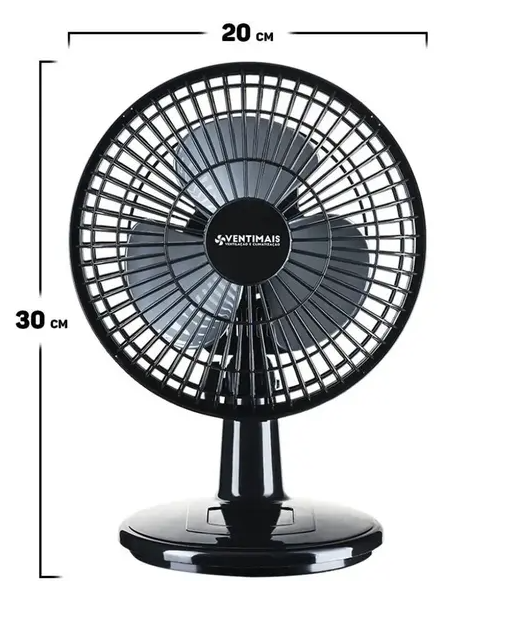 VENTILADOR MINI TURBO 20CM PRETO/PRATA 127V - VENTIMAIS