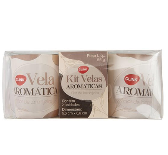 KIT COM 2 VELAS AROMÁTICAS MICROCRISTALINAS 6X5CM AROMAS SORTIDOS - CLINK