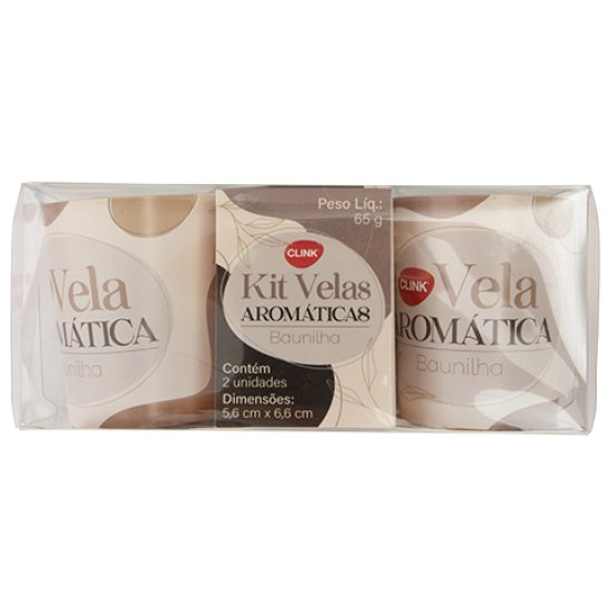 KIT COM 2 VELAS AROMÁTICAS MICROCRISTALINAS 6X5CM AROMAS SORTIDOS - CLINK