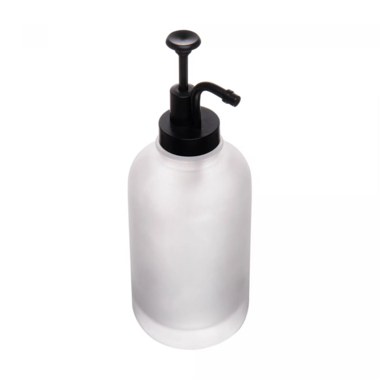 PORTA SABONETE LÍQUIDO DE VIDRO REDONDO COM BICO CURVO REVIVAL 500ML - WOLFF