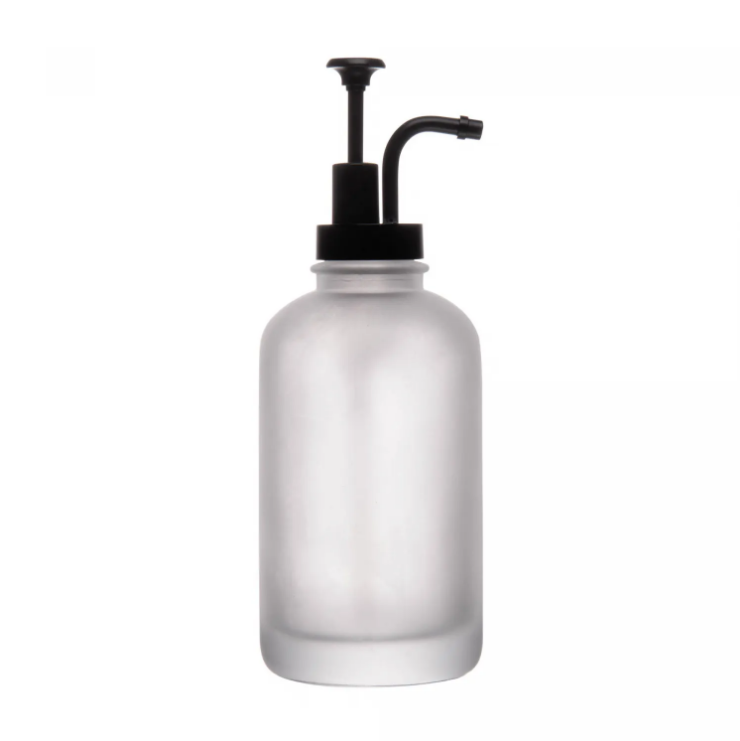 PORTA SABONETE LÍQUIDO DE VIDRO REDONDO COM BICO CURVO REVIVAL 500ML - WOLFF