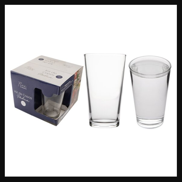 KIT COM 4 COPOS DE VIDRO PÁDUA 485ML - FLASHGOODS