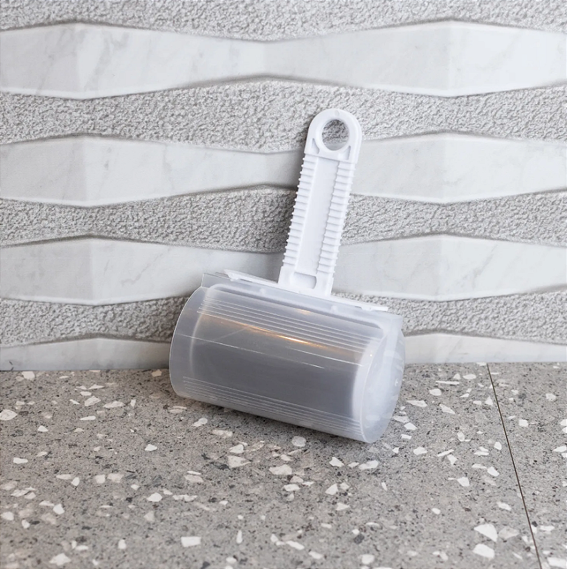 ROLO ADESIVO TIRA PÊLOS LAVÁVEL DE PLÁSTICO CINZA 17X11CM - LYOR
