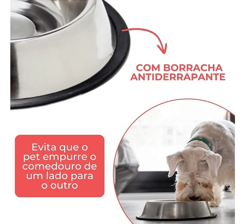 COMEDOURO PARA PET DE AÇO INOX "P" 15X3CM - C3B