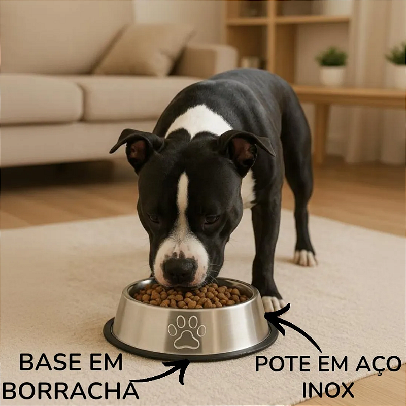 COMEDOURO PARA PET DE AÇO INOX "P" 15X3CM - C3B