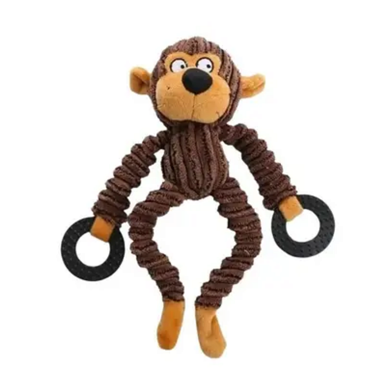 BRINQUEDO INTERATIVO DE PELÚCIA MACACO COM MORDEDOR DACRON 26X33CM - C3B
