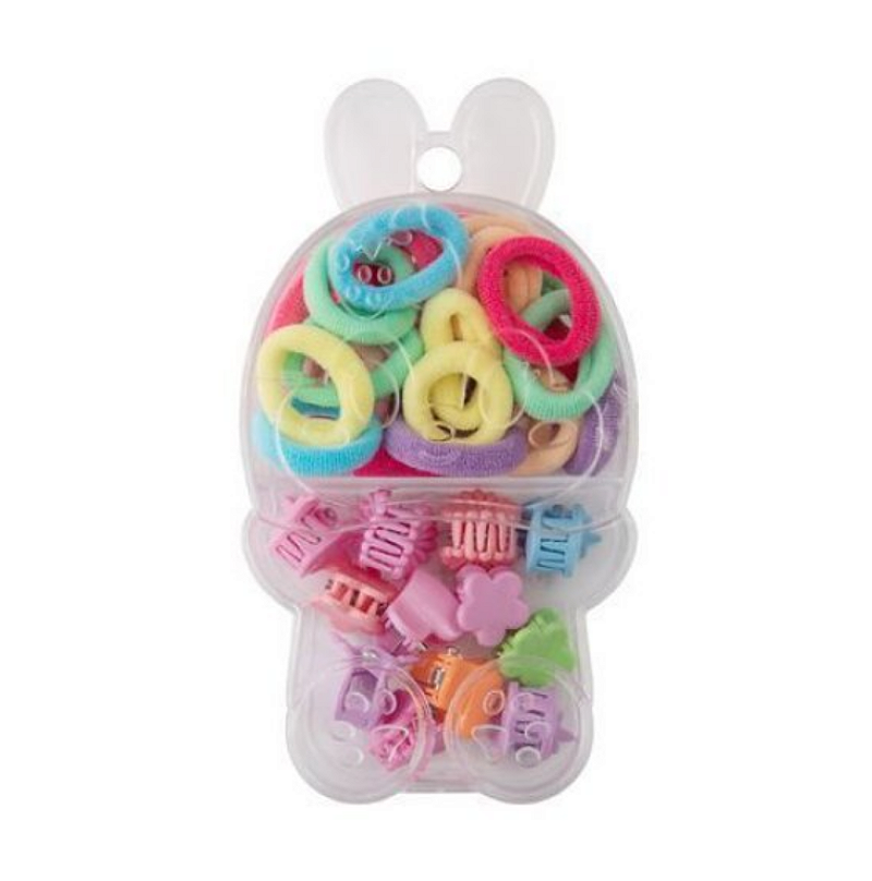 KIT 22 ACESSÓRIOS DE CABELO INFANTIL DIVERTIDO COM CAIXINHA ORGANIZADORA - C3B