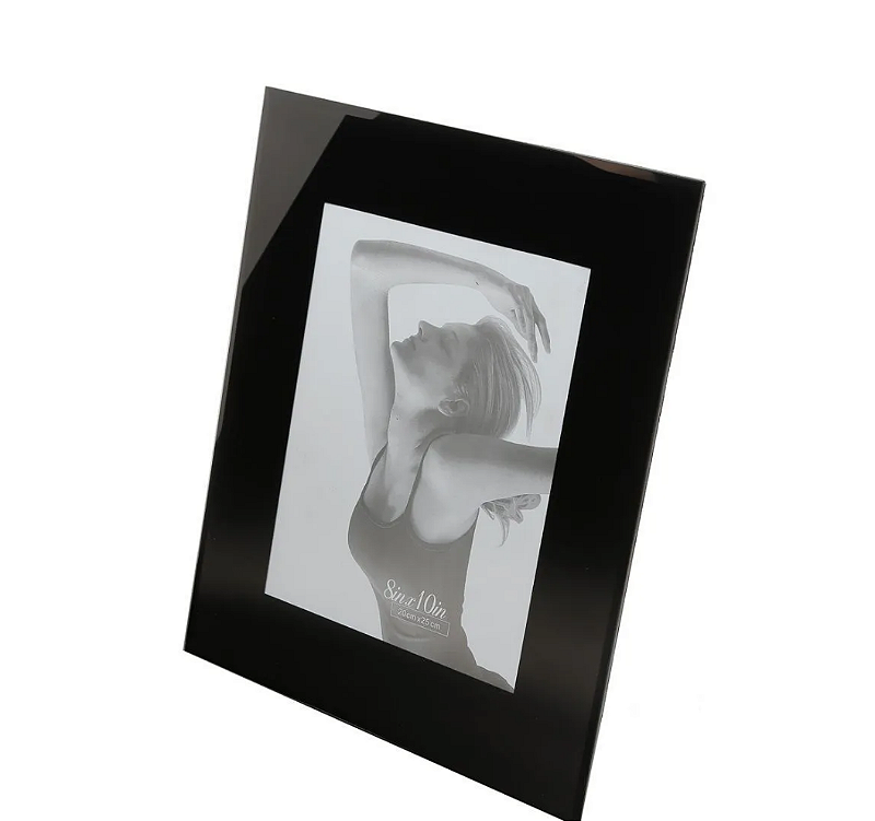 PORTA RETRATO DE VIDRO PRETO 13X18CM - WOLFF