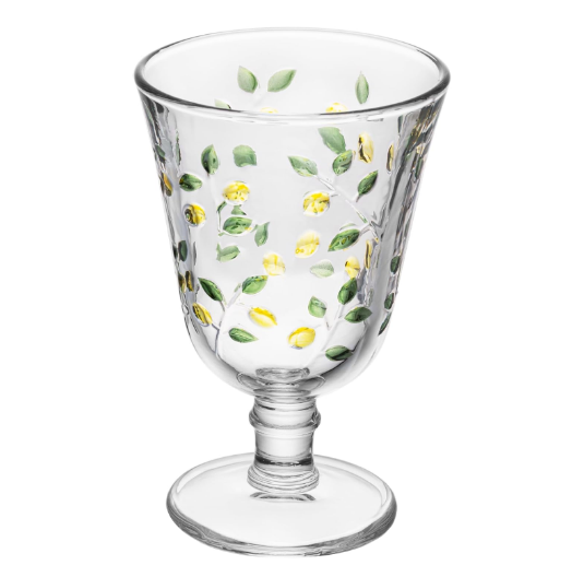 TAÇA PARA ÁGUA DE CRISTAL ECOLÓGICO HAND PAINTING SICILIANO 240ML - LYOR