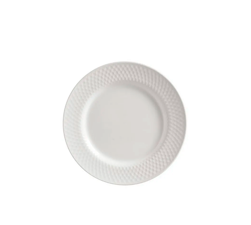 PRATO DE SOBREMESA DE CERÂMICA SPLIT WHITE 21CM - ALLEANZA