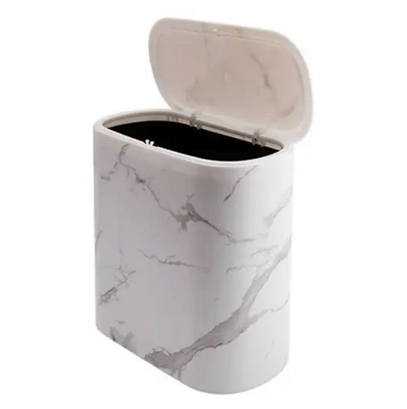 LIXEIRA DE PLÁSTICO COM ESTAMPA MARMORIZADA 8,5 LITROS 29X15CM - CLINK