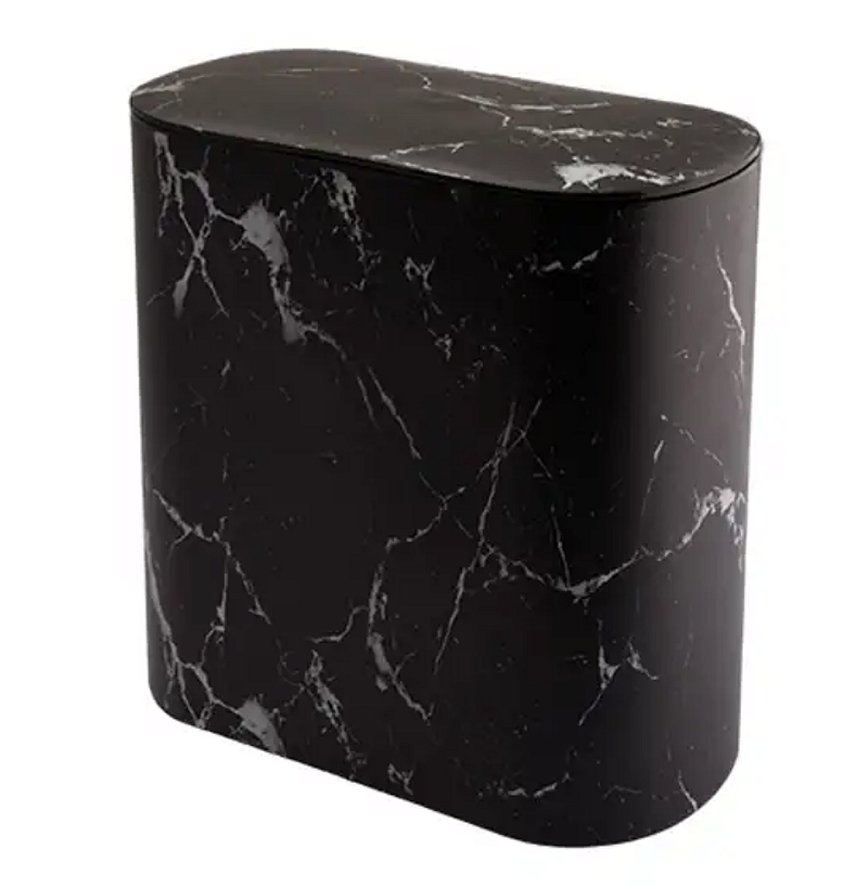 LIXEIRA DE PLÁSTICO COM ESTAMPA MARMORIZADA 8,5 LITROS 29X15CM - CLINK