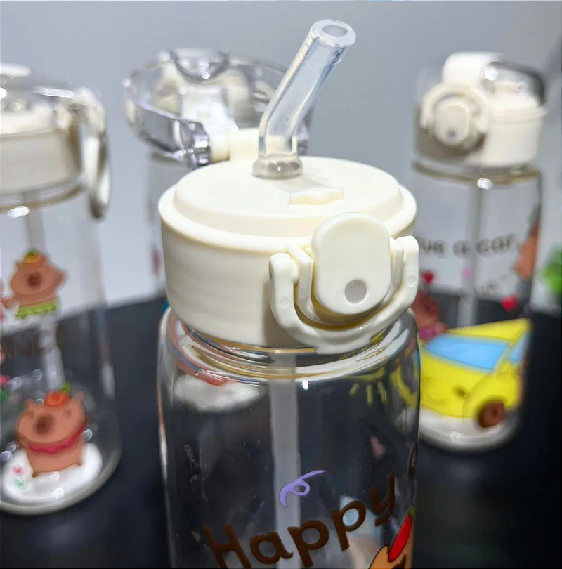 GARRAFA DE ÁGUA DE PLÁSTICO CAPIVARA 400ML - FLASHGOODS