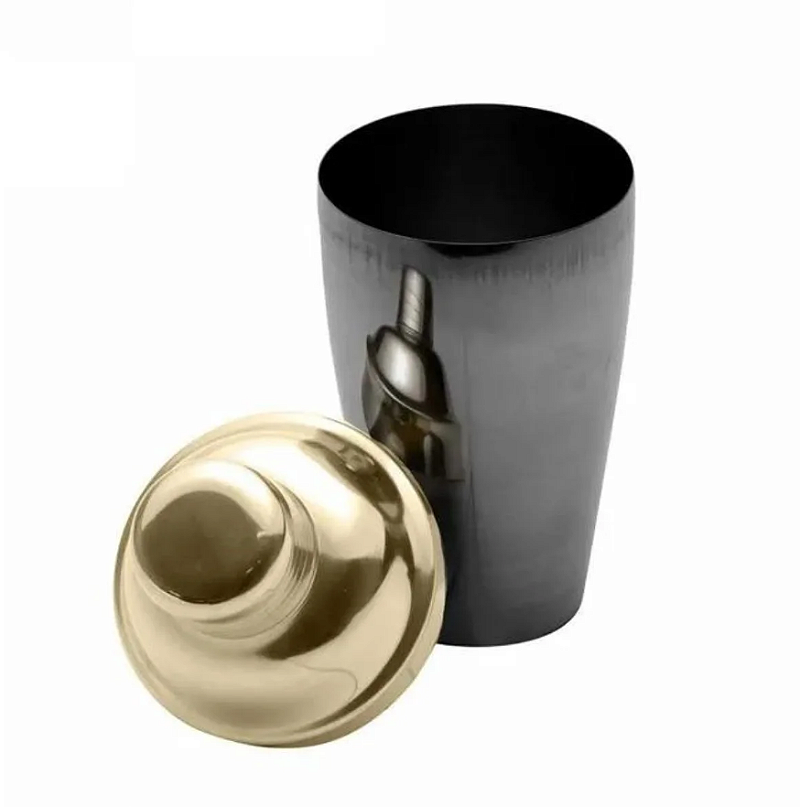 COQUETELEIRA DE AÇO INOX PRETA E DOURADA5 500ML - LYOR