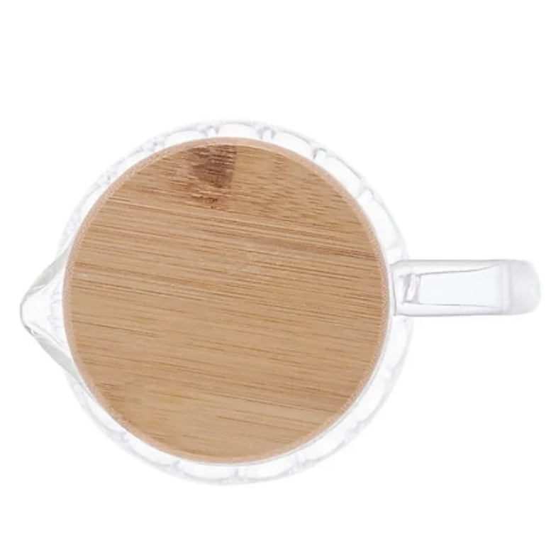 JARRA DE VIDRO COM TAMPA DE BAMBU 500ML - LYOR