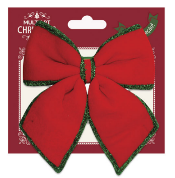 LAÇO DE NATAL DECORATIVO DE POLIÉSTER 24X27CM - MULTIART