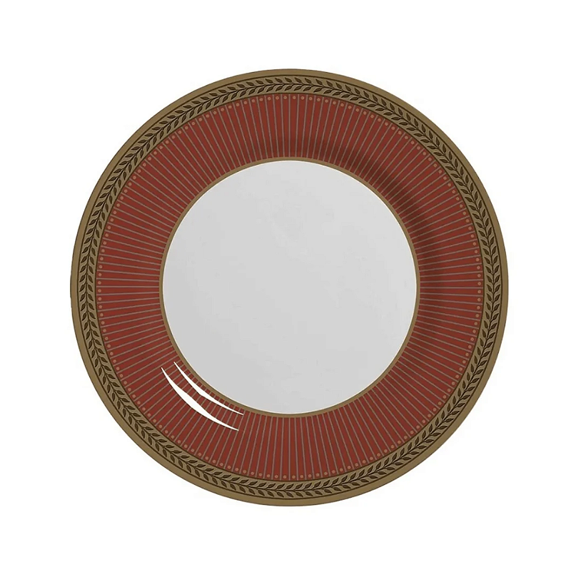 PRATO RASO DE CERÂMICA DE NATAL CELEBRATE VERMELHO 28CM - ALLEANZA