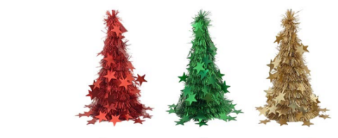 ÁRVORE DE NATAL DECORATIVA DE FESTÃO COM ESTRELAS 26CM CORES SORTIDAS - MULTIART