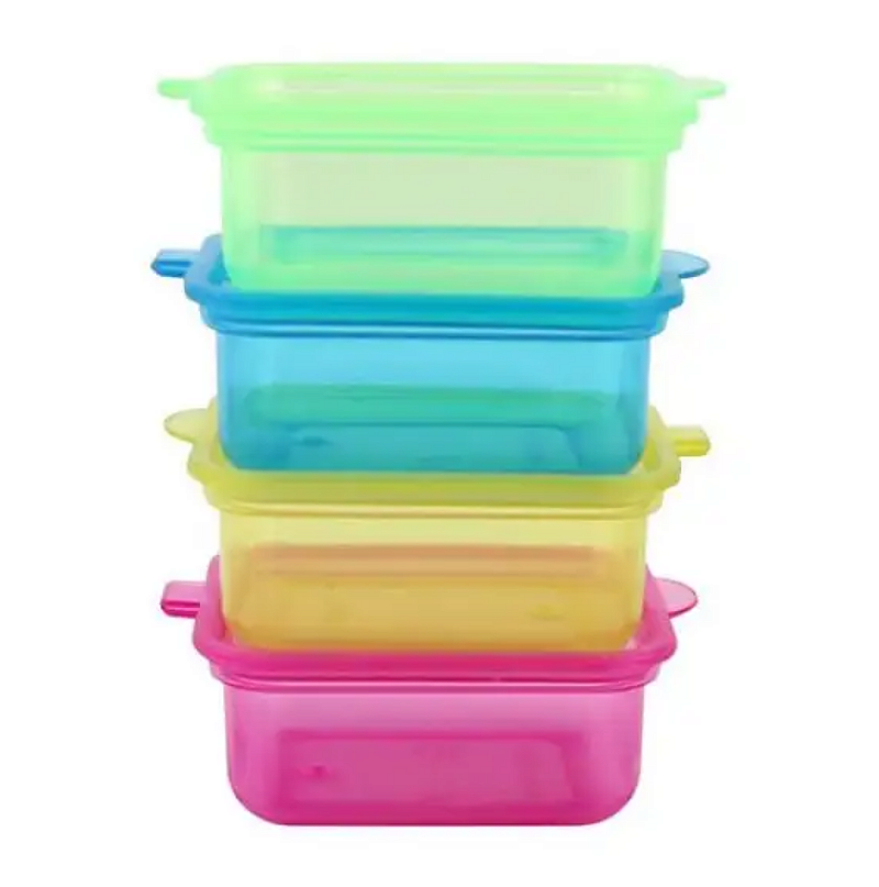 KIT COM 8 MINI POTES DE PLÁSTICO RETANGULARES 50ML 7X5CM - CLINK