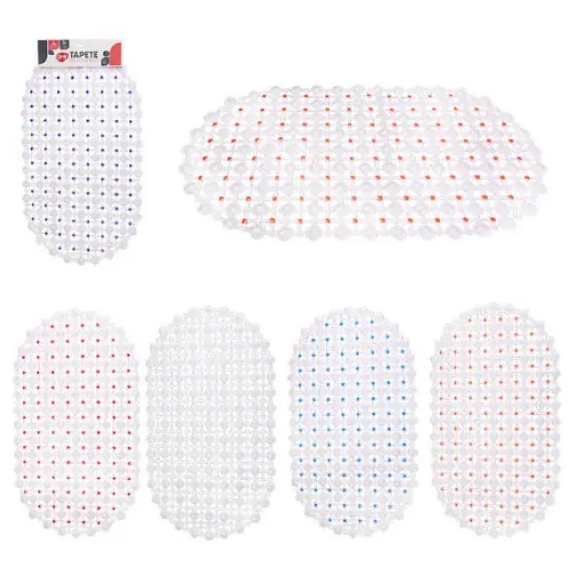 TAPETE ANTIDERRAPANTE DE VENTOSA 65X35CM CORES SORTIDAS - CLINK