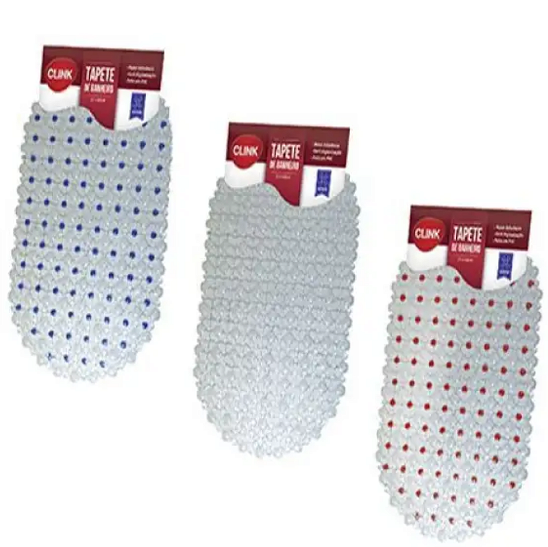 TAPETE ANTIDERRAPANTE DE VENTOSA 65X35CM CORES SORTIDAS - CLINK