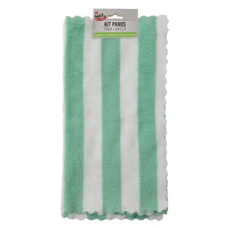 KIT COM 2 PANOS DE LIMPEZA DE POLIÉSTER 30X30CM - CLINK